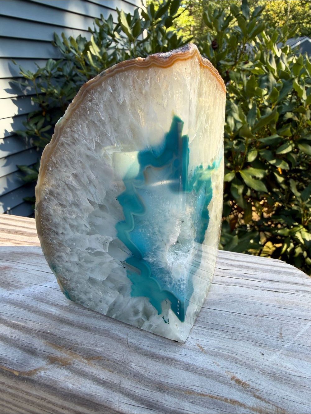Blue Agate Geode Slice